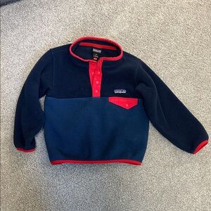 Patagonia Black and Red Fleece Pullover